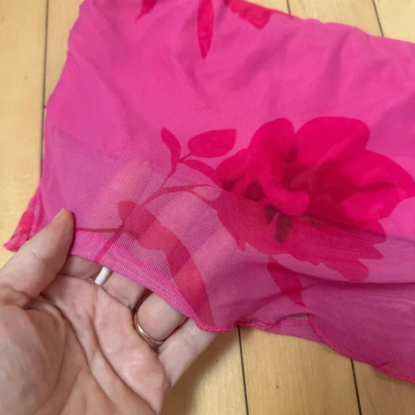 PRINCESS POLLY Mesh Floral Tube Top Cropped Size Small / 4 - Image 3