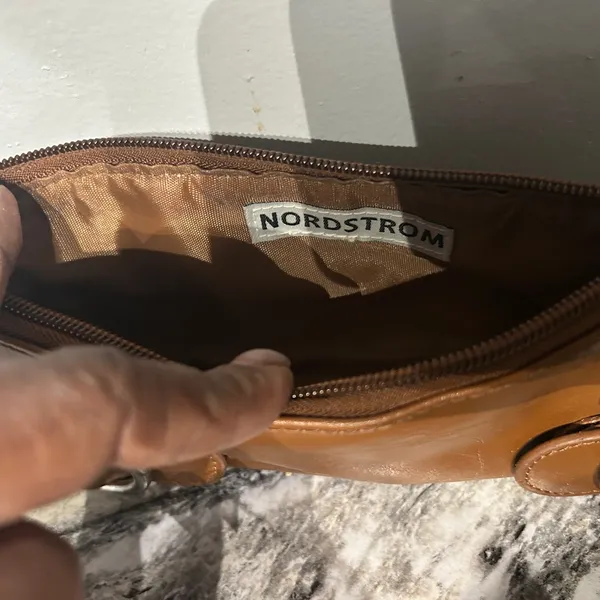 Nordstrom Brown Leather Pouch - Image 5