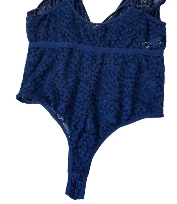 The Escante Collection Women Size XL Blue Bodysuit Lace (10E-35*) - Image 2