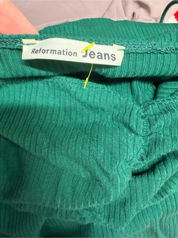 Reformation Abel Ribbed Green emerald Mini Dress Size small - Image 5