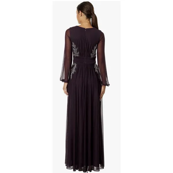 Betsy And Adam Long Evening Gown Purple Embellished Size 10 - Image 2
