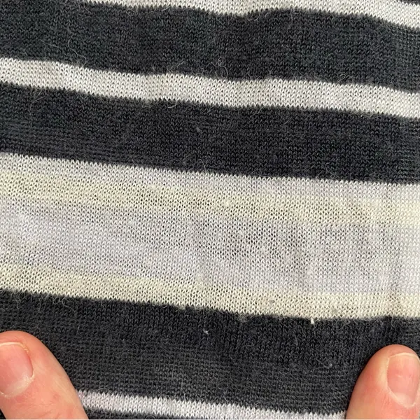 ANN TAYLOR LOFT Striped Fine Knit Open Cardigan Blue / Periwinkle ? Navy Sweater - Image 15