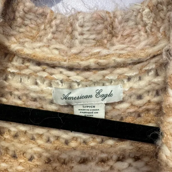 Brown tan and cream stripe heavy‎ American Eagle cardigan - Image 2
