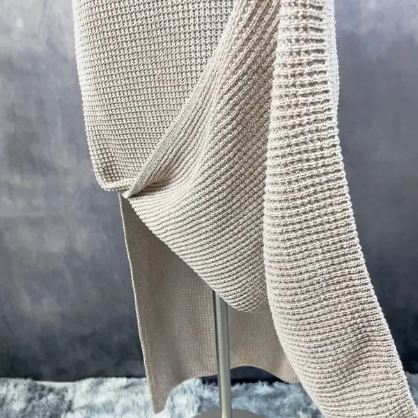Zara Womens Crochet Knit Dress Small Sleeveless Midi Quiet‎ Luxury Metallic Chic - Image 4