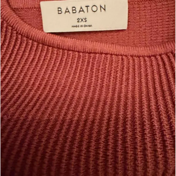 Babaton Ribbed Knit Tank Top in Rust Red, Size 2XS - Image 3