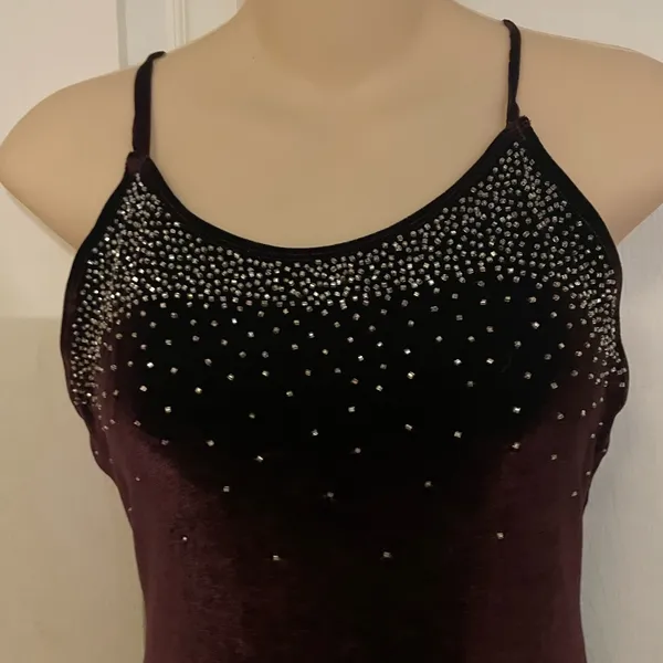 Victoria's Secret burgundy Maxi Dress with Embellished Bodice - Image 3