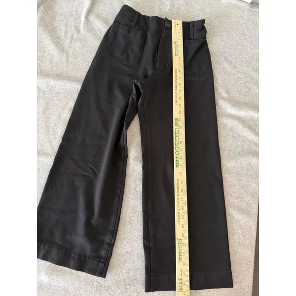 Maeve Colette High Waisted Wide Leg Trousers Utility Patch Pocket Crop Pants - Image 2
