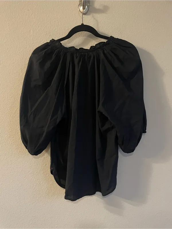 Xirena Black Puff Sleeves Jules Top Size Medium - Image 6