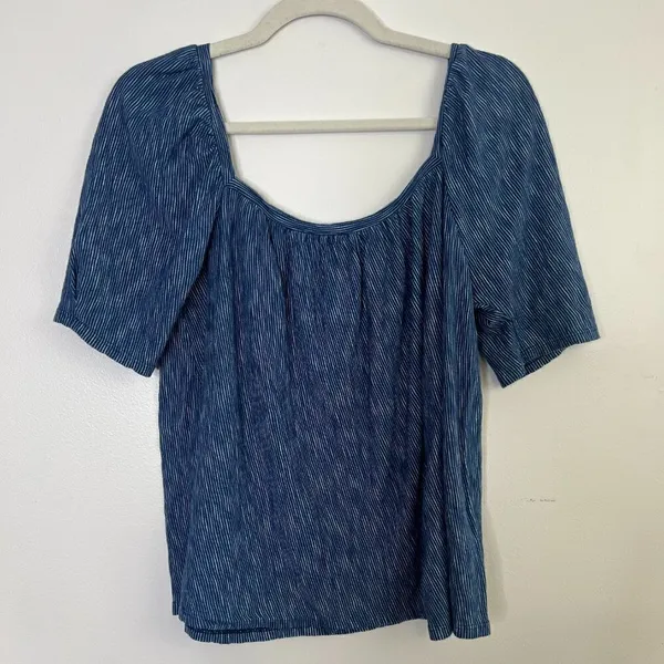 Anthropologie Postmark Square‎ Neck Slight Puff Sleeve Flowy Blouse Size Small - Image 6