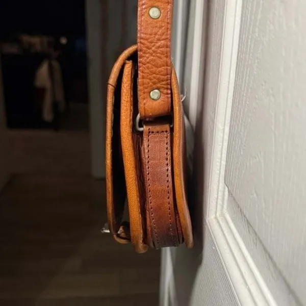 Western Leather Saddle Bag Brown - Image 4