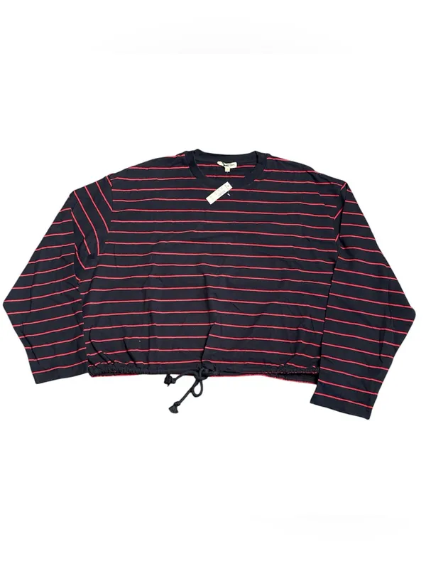 Madewell women’s The Perfect Tie-Waist Tee Jersey navy red stripe Size L NWT - Image 4
