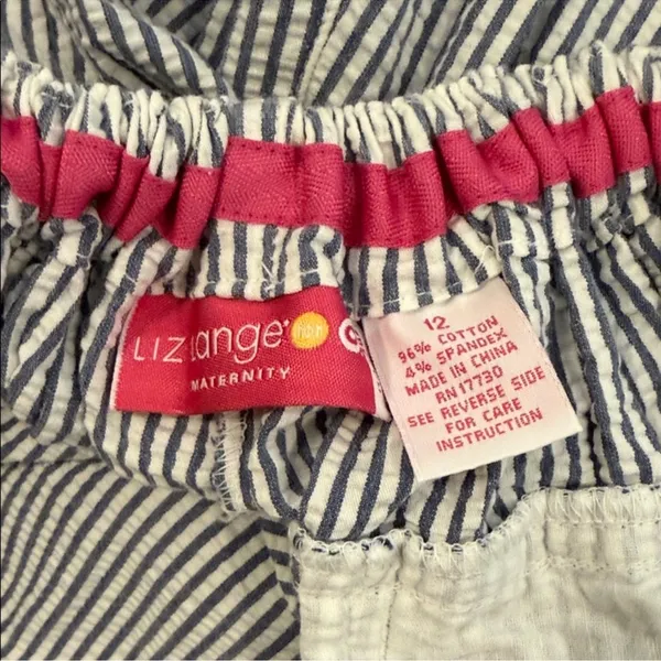 Striped Women's Pants Papercloth Liz Lange Size 12 Casual Summer Maternity - Image 4