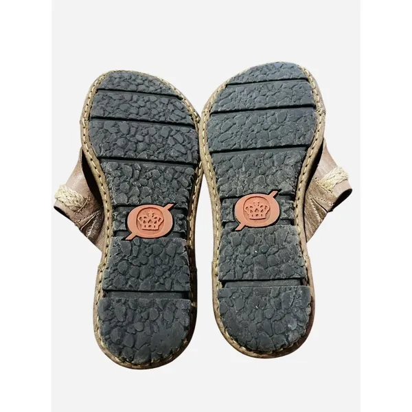 Born Sandals Womens 7 Brown‎ Comfort Slip On Thong Flip Flops Floral - Image 6