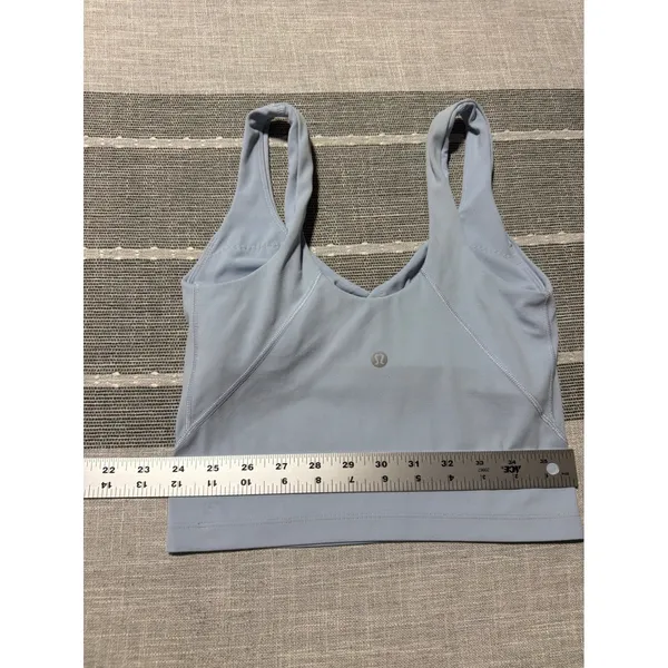 Lululemon Align Tank Top Light Blue Nulu Yoga Bra Top Size 2 - Image 3