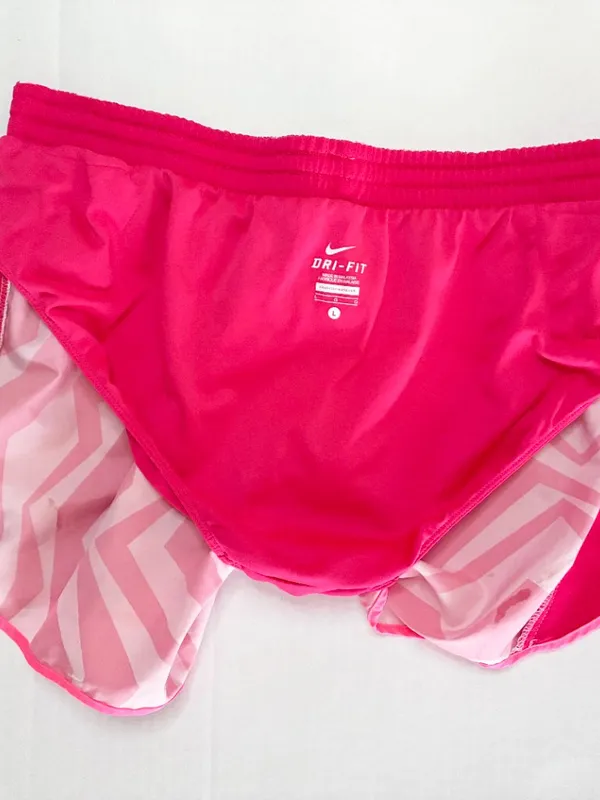 Nike Dri-Fit Printed Tempo Running Shorts - Large - Pink/White - Image 7