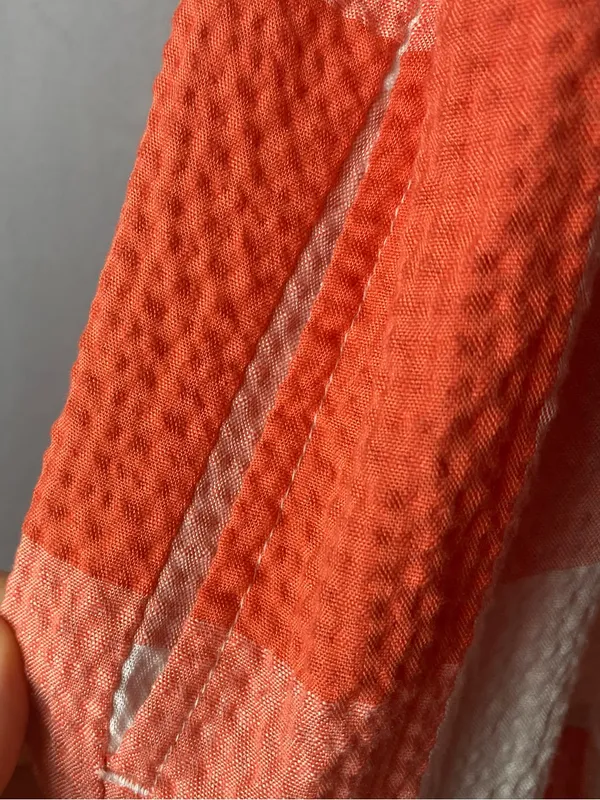 Lou & Grey Coral White Gingham Tiered Maxi Dress - Image 4