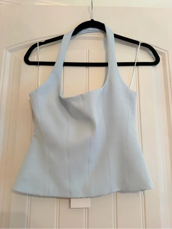 Zara Light Blue Scoop Neck Tank - Image 4