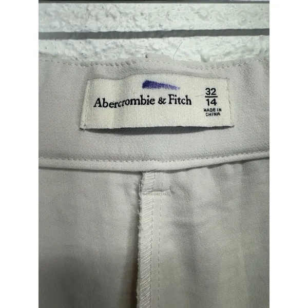 Abercrombie & Fitch Wide Leg Long Trouser Casual Pants Sz 14 High Rise Cream - Image 5