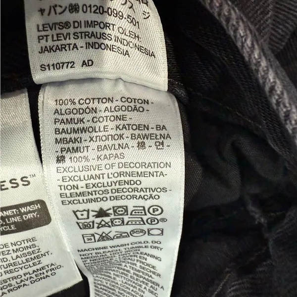 NWT Levi's 94‎ Baggy Jean Open Mind Straight Washed Black 29 x 31 Streetwear - Image 10