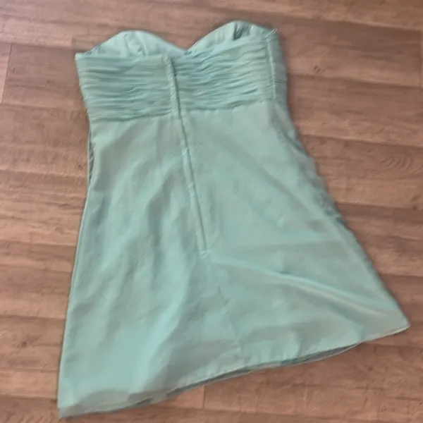 Jordan ice sky blue pleated Elegant Strapless Aqua Dress prom sz 6 READ - Image 4
