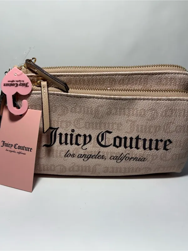 Juicy Couture Heritage Gothic Logo Double Zip Wallet Wristlet Pouch Clutch NWT - Image 8