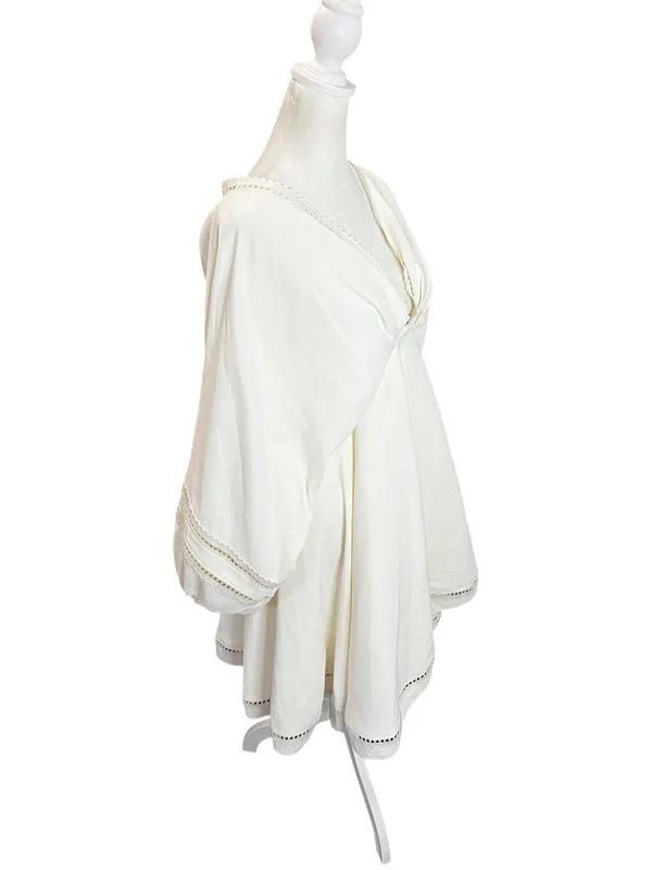 NWT Sachin Babi Caden Ivory Bridal Babydoll Mini Dress Balloon Sleeve L - Image 4