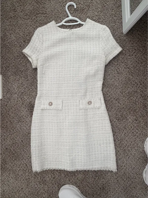 White Tweed Dress - Image 4