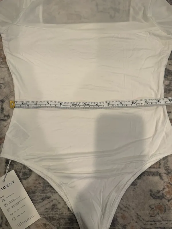 Sheer Mesh White bodysuit Size M - Image 5