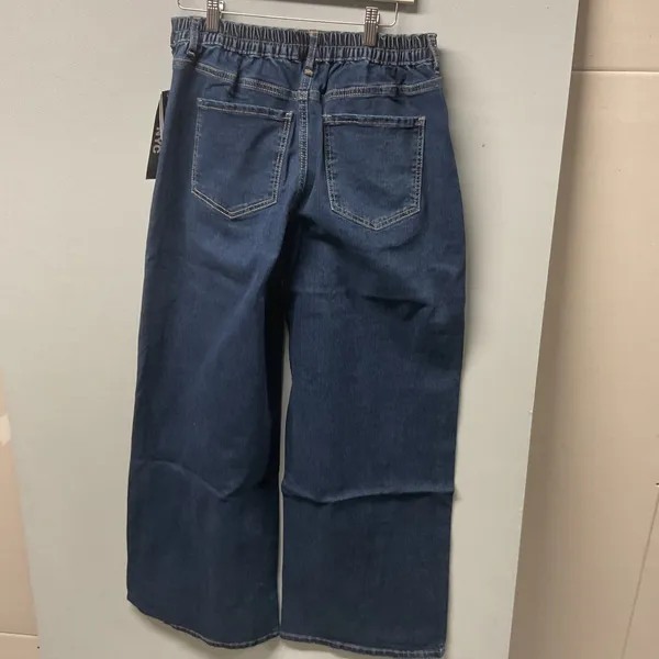 Madden NYC Wide Leg Jeans Dark Wash‎ Elastic Waist Full Length Size L - Image 3