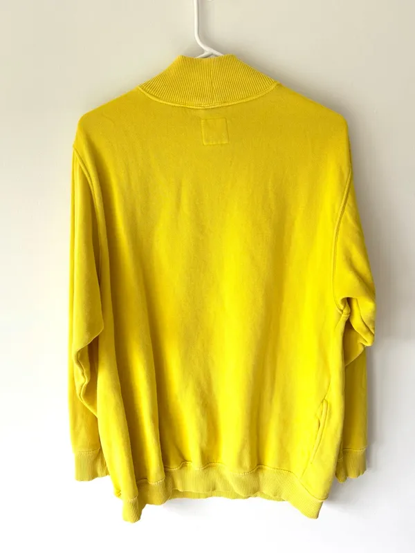 Aerie Yellow Mock Neck Ribbed Pullover Side Pockets Oversized Baggy Loungewear - Image 6