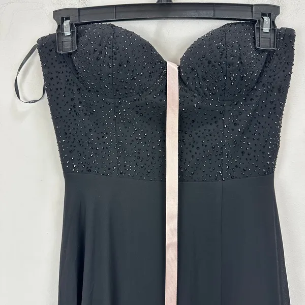 Lulus Remember This Moment Black Rhinestone Strapless Maxi Dress Formal XS NWT - Image 7