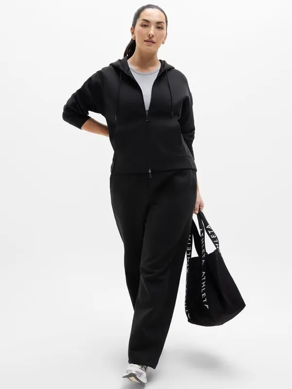 New Athleta M Form Knit Full Zip Sweatshirt Hoodie Black Medium Regular - Image 4