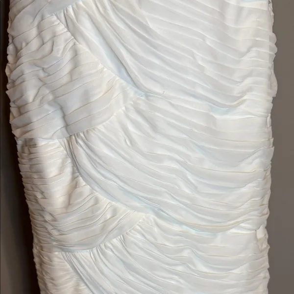 Adrianna Papell‎ White Embellished Mini Sheath Dress Bridal Holiday 8 Party - Image 7