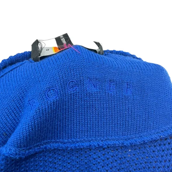 Bogner Vintage Sweater Ribbed‎ Knit Cotton Acrylic Blend Blue Size US 10 - Image 10