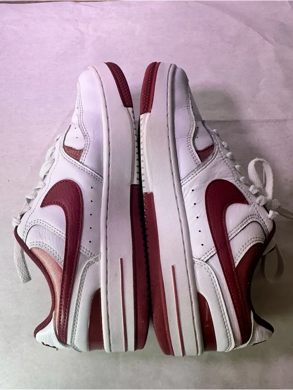 Nike Women’s White & Burgundy Low-Top Sneakers - Image 8