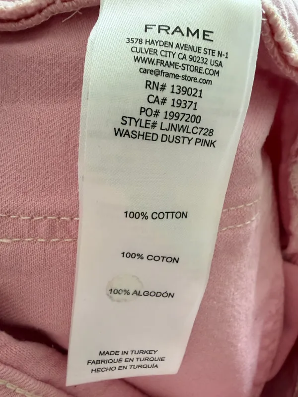 FRAME Le Jane Wide Leg Crop High Rise Jeans in Washed Dusty Pink Size 27 - Image 14