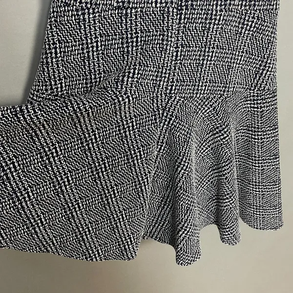 Eliza J. Women Dress 16 Navy Blue White Plaid V-Neck‎ Fit and Flare Sleeveless - Image 7