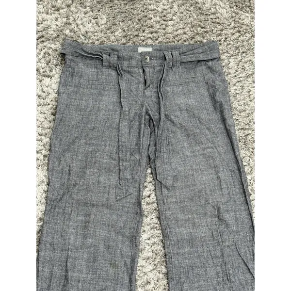 Converse One Star Women’s Gray Wide Leg Pants Cotton Belted Low Rise Size 4 - Image 3