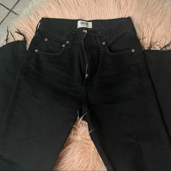 Agolde Black Wash Jeans - Cherie High Rise - Image 5