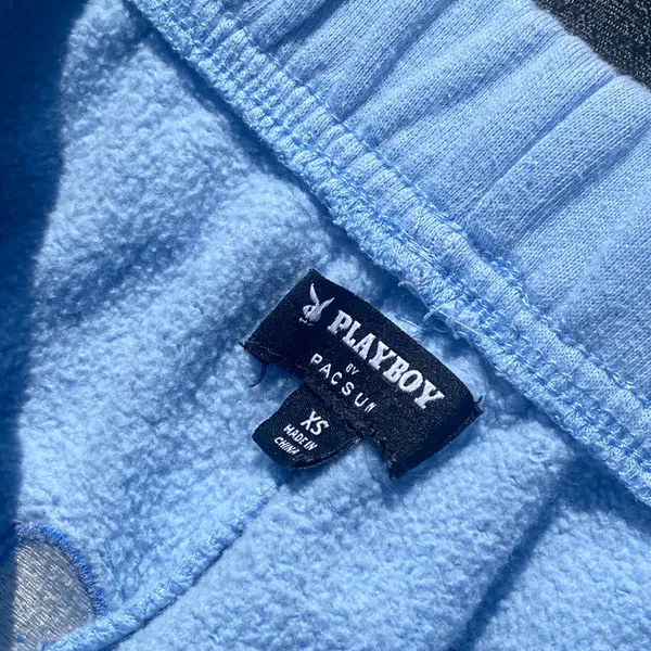 🩵 Playboy By PacSun Size XS (Small - Medium) Baby Blue Ombre Floral Logo Joggers Sweatpants 💙 - Image 4