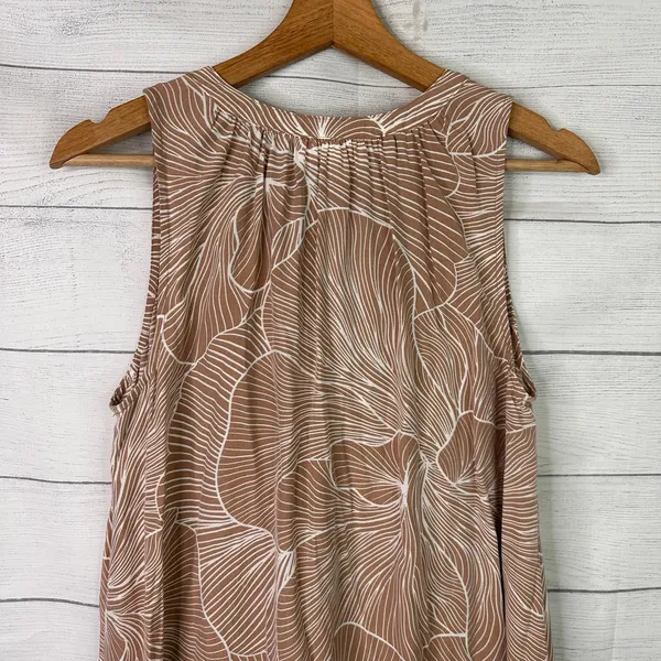 Prologue Medium NWT Brownie Print Sleeveless Maxi Tiered Dress Boho Prairie - Image 5