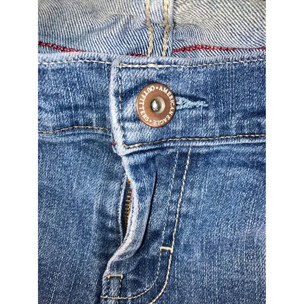 Vtg American Eagle Flare Leg Jeans Women 10 Low Rise Stretch Distressed 30x30‎ - Image 10