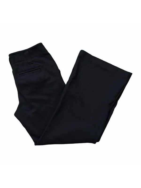 Maeve Anthropologie Naomi Size 8 Black Wide Leg Flare Pants Boho Minimal Classic - Image 3
