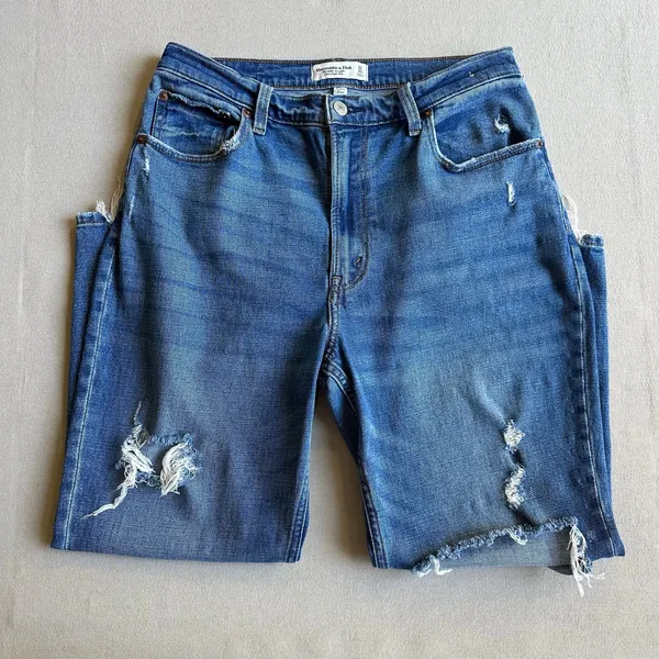 Abercrombie & Fitch Distressed Curve Love Ultra High Rise Straight Jean - Image 2