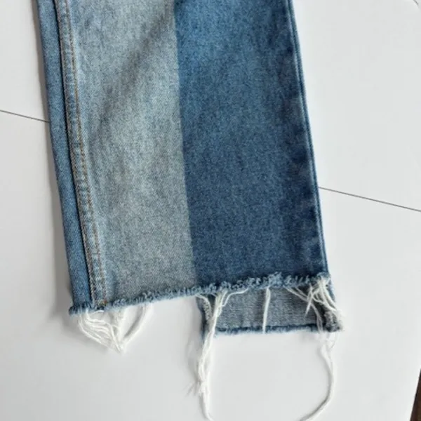 Dance & Marvel Jeans Women's M Blue Distressed Raw Hem Wide Leg High Rise Ankle - Image 4