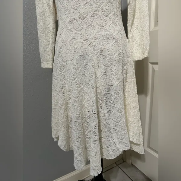 Free people lace long sleeves dress cream color size L cute dress bohemian ✨ y2k - Image 8