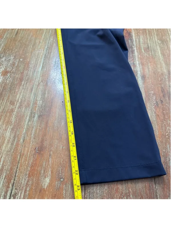 Lululemon Stretch Mid-Rise Cropped Pant 23" True Navy Blue Drawstring Trousers 4 - Image 12