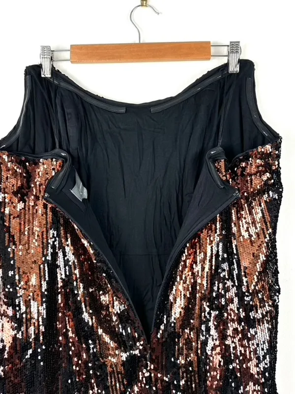 Anthropologie Strapless Sequin Mini Dress Brown/Black Size 22W NWT - Image 10