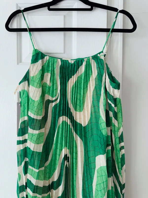 Farm Rio Square Neck Pleated A-Line Maxi Dress, Size M - Image 7