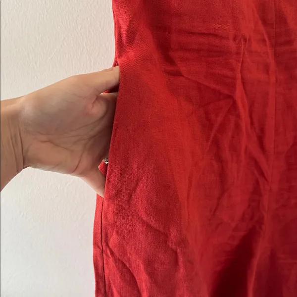 FARM RIO Red Petals Bodice Euroflax™ Premium Linen Jumpsuit, Size Medium , $260 - Image 13